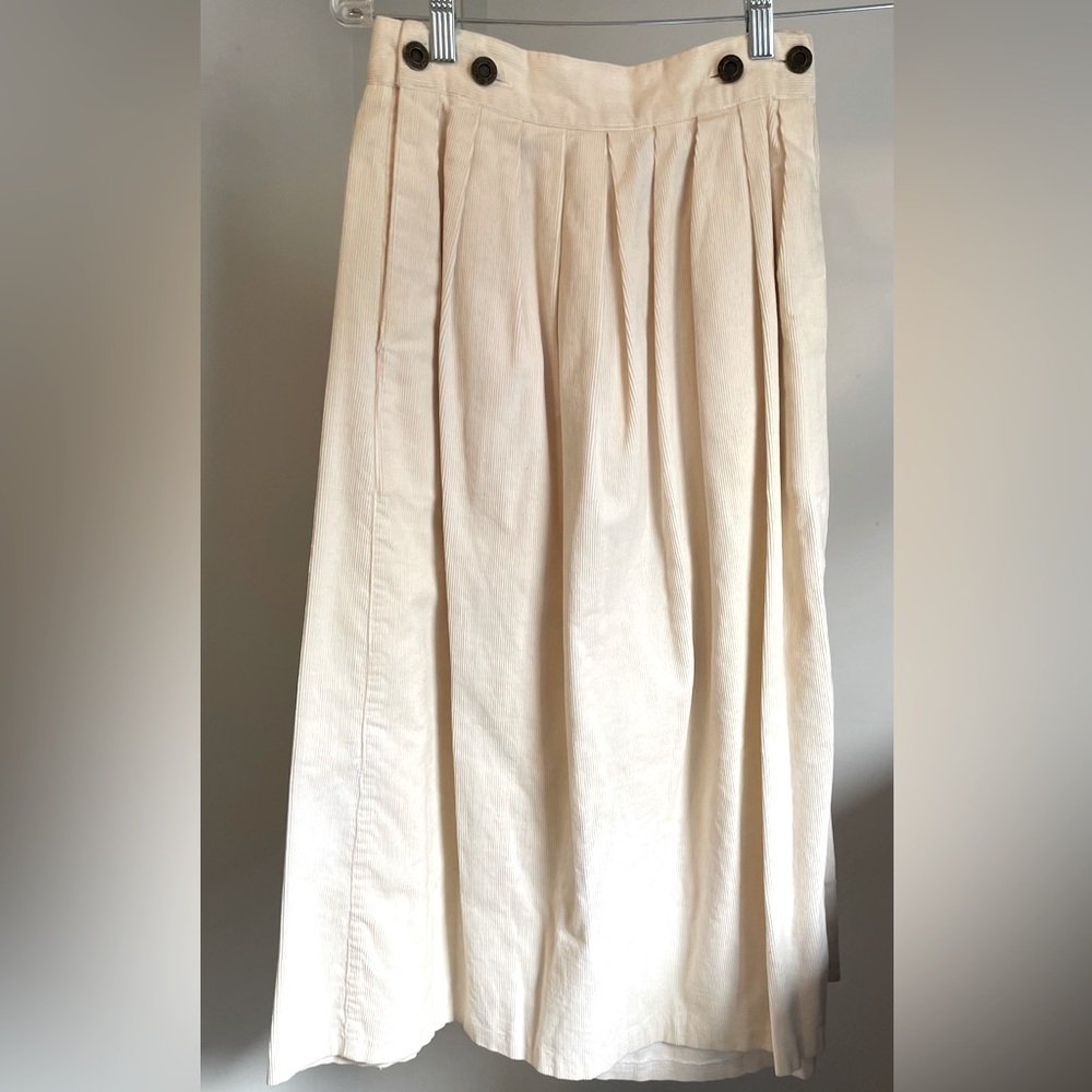 Cream corduroy skirt